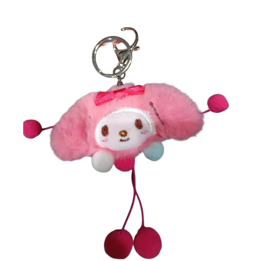 SET Sanrio Character Inspired Plush Keychain Purse Backpack Charm Set Of All 6